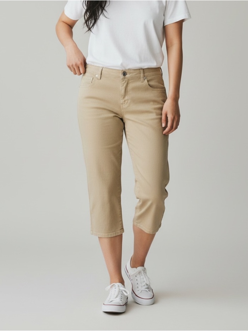 Style & Co. Beige Cropped Capri Jeans